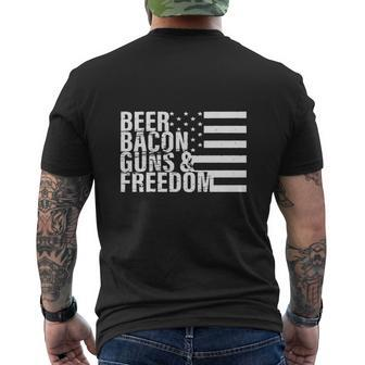 Beer Bacon Guns &AmpAmp Freedom T-Shirt Flag Tee Mens Back Print T-shirt - Thegiftio