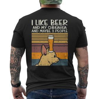 Beer Chihuahua 3 People Chiwawa Pet Drinking Dog Lover Men's T-shirt Back Print | Mazezy
