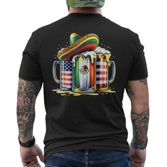 Beer Mexican Usa Flag Cinco De Mayo Drinking Party Women Men's T-shirt Back Print - Seseable
