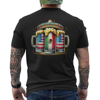 Beer Mexican Usa Flag Cinco De Mayo Drinking Party Women Men's T-shirt Back Print | Mazezy DE