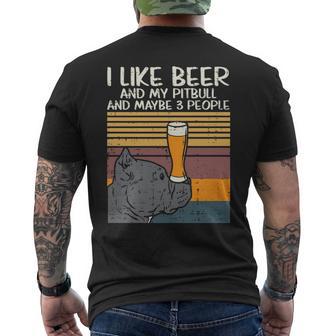 Beer Pitbull 3 People Drinking Pitties Dog Lover Owner Gif Men's T-shirt Back Print | Mazezy