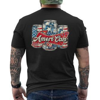 Beer Stars & Stripes American Flag Patriotic 4Th Of July Men's T-shirt Back Print - Monsterry