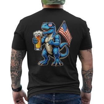 Beer Tap Usa Flag 4Th July Drinking And Fathers Day Us Flag Men's T-shirt Back Print - Monsterry