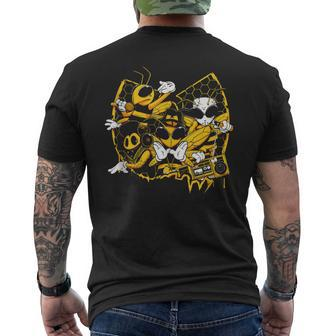 Bees Hip Hop Old School Rap Men's T-shirt Back Print - Monsterry