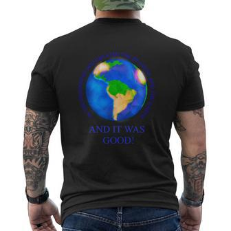 In The Beginning God Created The Heavens And Earth Mens Back Print T-shirt - Thegiftio UK