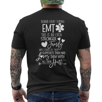 Behind Every Strong Emt's There Is Family Amr Em Men's T-shirt Back Print | Mazezy