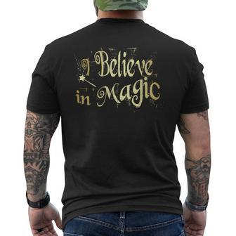 I Believe In Magic Golden Text Fairy Tale Novelty T Men's T-shirt Back Print - Monsterry