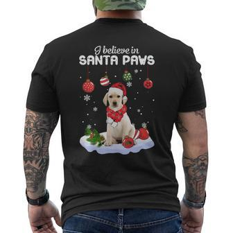 I Believe In Santa Paws Yellow Labrador Men's T-shirt Back Print | Mazezy AU