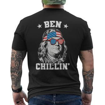 Ben Chillin 4Th Of July Ben Franklin American Flag Men's T-shirt Back Print - Monsterry AU