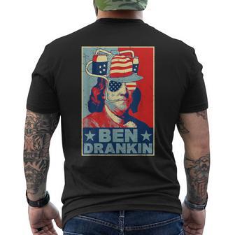 Ben Drankin Beer 4Th Of July Retro Beer Lover Drinking Team Men's T-shirt Back Print - Seseable