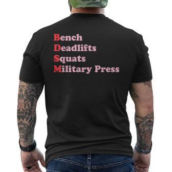 Bench Deadlifts Squats Military Press Apparel Men's T-shirt Back Print - Monsterry AU
