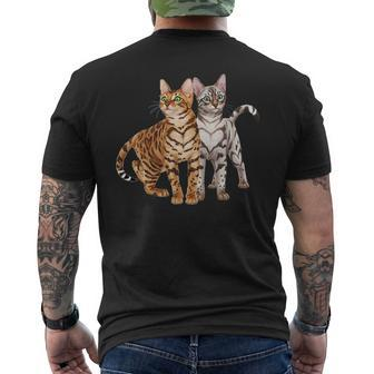 Bengal Cat Buddies Rosette And Snow Bengal Cats Mens Back Print T-shirt - Thegiftio UK