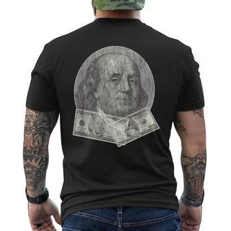 Benjamin Franklin 100 Dollar Bill T Hundred Dollars Men's T-shirt Back Print - Monsterry