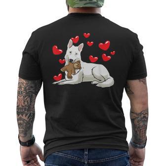 Berger Blanc Suisse Cuddly Toy And Vielen Herzen S T-Shirt mit Rückendruck - Seseable