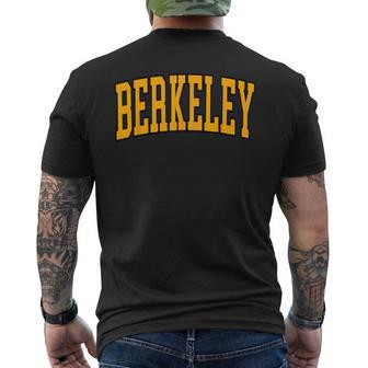 Berkeley Ca Arched Text Vintage Yellow Men's T-shirt Back Print - Seseable