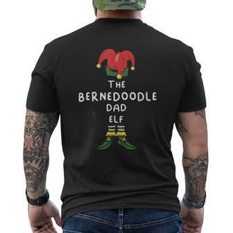 Bernedoodle Dad Dog Elf Group Matching Family Christmas Tee Mens Back Print T-shirt | Mazezy