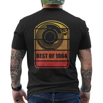 Best Of 1964 60Th Birthday Vintage Vinyl Record Player Retro Men's T-shirt Back Print - Monsterry CA