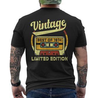 Best Of 1974 50Th Birthday Retro Vintage Cassette Tape Men's T-shirt Back Print - Monsterry CA