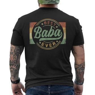 Best Baba Ever Emblem Father's Day Baba Grandpa Men's T-shirt Back Print - Seseable