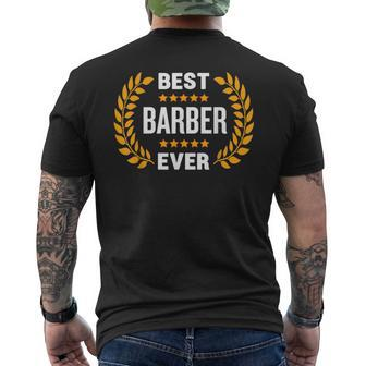 Best Barber Ever With Five Stars Name Barber Men's T-shirt Back Print - Seseable