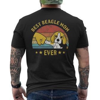 Best Beagle Mom Ever Retro Vintage Puppy Lover Men's T-shirt Back Print | Mazezy