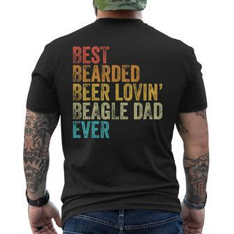 Best Bearded Beer Lovin Beagle Dad Pet Lover Dog Owner Retro Men's T-shirt Back Print - Monsterry UK