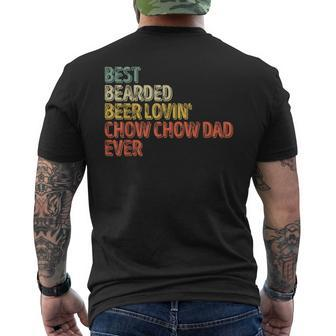 Best Bearded Beer Lovin Chow Chow Dad Pet Lover Owner Men's T-shirt Back Print - Monsterry