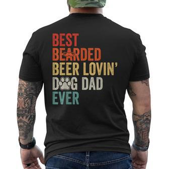 Best Bearded Beer Lovin' Dog Dad Ever Men's T-shirt Back Print - Monsterry DE