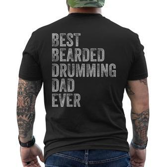 Best Bearded Drumming Dad Fathers Day Men's T-shirt Back Print - Monsterry CA