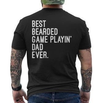 Best Bearded Game Playin' Dad Ever Video Game Lover Men's Mens Back Print T-shirt | Mazezy