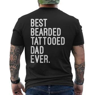 Best Bearded Tattooed Dad Ever First Tattoo Mens Mens Back Print T-shirt - Thegiftio UK