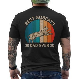 Best Bobcats Dad Ever Retro Bobcats Graphic Father's Day Men's T-shirt Back Print - Monsterry CA