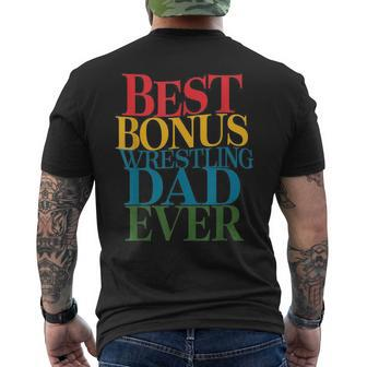 Best Bonus Wrestling Dad Ever Father's Day Men's T-shirt Back Print - Seseable