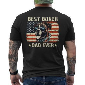 Best Boxer Dad Ever American Flag Dog Lover Father's Day Men's T-shirt Back Print - Thegiftio UK