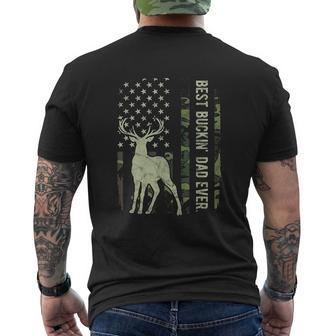 Best Buckin Dad Ever American Flag Mens Back Print T-shirt - Thegiftio UK