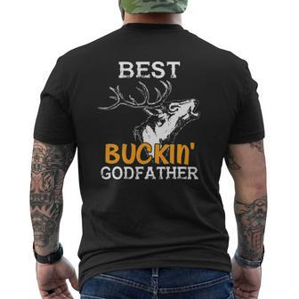 Best Buckin' Godfather Deer Bow Hunting Mens Back Print T-shirt | Mazezy