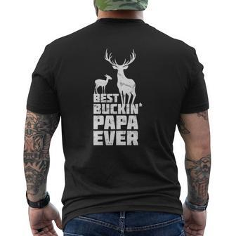 Best Buckin' Papa Deer Buck Hunting Bucking Father Mens Back Print T-shirt | Mazezy