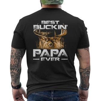 Best Buckin' Papa Ever Tee Deer Hunting Bucking Father Mens Back Print T-shirt | Mazezy