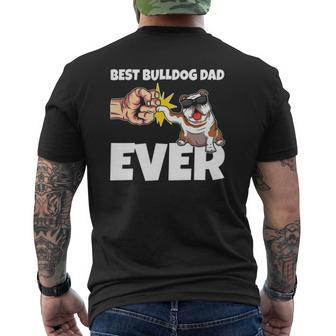 Best Bulldog Dad Ever English Bulldog Dog Mens Back Print T-shirt | Mazezy