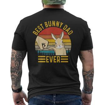 Best Bunny Dad Ever Vintage Rabbit Lover Father Pet Rabbit Men's T-shirt Back Print - Monsterry