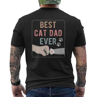 Best Cat Dad Ever Distressed Mens Back Print T-shirt | Mazezy