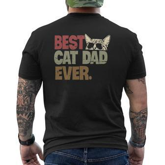 Best Cat Dad Ever Cool Cats Daddy Father Lover Vintage Mens Back Print T-shirt | Mazezy