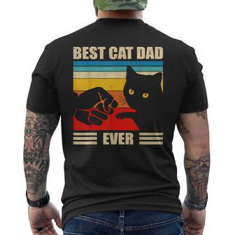 Best Cat Dad Ever Cat Dad Father Vintage Men's T-shirt Back Print - Monsterry UK