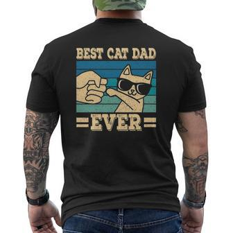 Best Cat Dad Ever Cat Retro Mens Back Print T-shirt | Mazezy