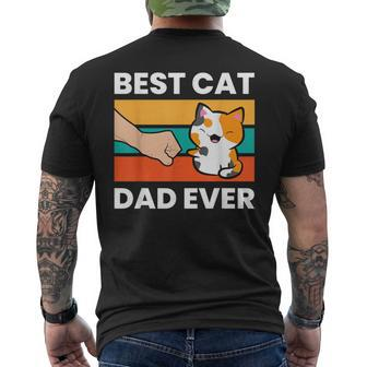 Best Cat Dad Ever Papa Calico Cat Men's T-shirt Back Print - Monsterry