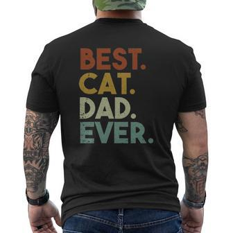 Best Cat Dad Ever Retro Mens Back Print T-shirt | Mazezy