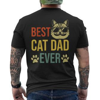 Best Cat Dad Ever Vintage Cat Daddy Fathers Day 2024 Men's T-shirt Back Print - Monsterry