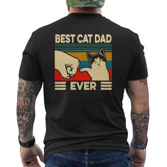 Best Cat Dad Ever Vintage Men Bump Fit Fathers Day Mens Back Print T-shirt | Mazezy