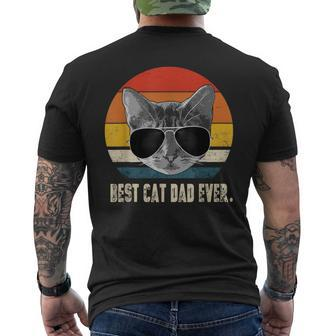 Best Cat Dad Ever Vintage Retro Cat Daddy Cat Father Men's T-shirt Back Print - Monsterry AU