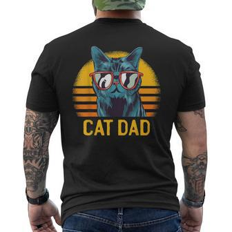 Best Cat Dad Fathers Day Kitty Daddy Papa Vintage Men's T-shirt Back Print - Monsterry UK